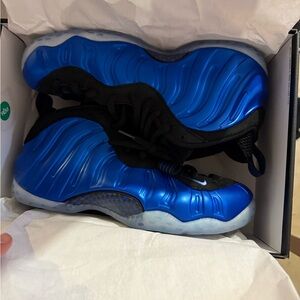Blue and Black Foamposite Sneakers wore once like new